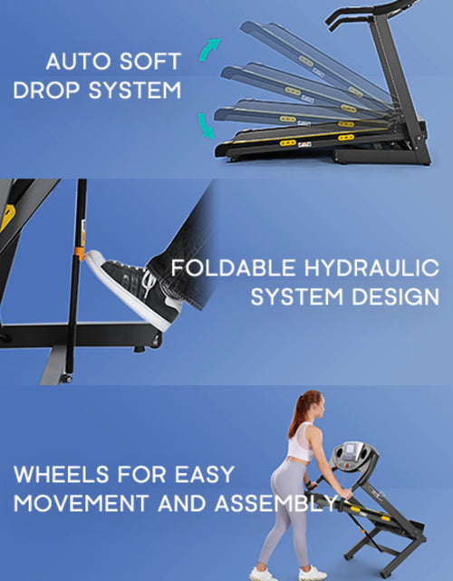 Load image into Gallery viewer, Treadmill with Incline Folding with 12 Level Automatic Incline 2.5Hp Power 8.5Mhp Speed Running Machine 15 Preset Training Program Electric Treadmill for Home Use
