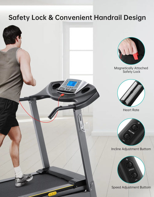 Load image into Gallery viewer, Treadmill with Incline Folding with 12 Level Automatic Incline 2.5Hp Power 8.5Mhp Speed Running Machine 15 Preset Training Program Electric Treadmill for Home Use
